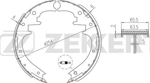 Zekkert BK-4346 - Комплект тормозных колодок, барабанные autospares.lv