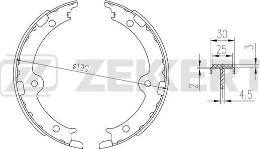 Zekkert BK-4347 - Комплект тормозных колодок, барабанные autospares.lv