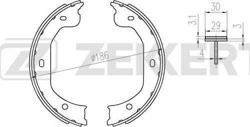 Zekkert BK-4354 - Комплект тормозных колодок, барабанные autospares.lv