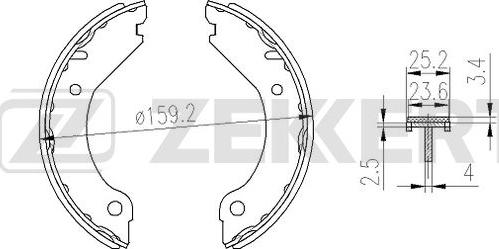 Zekkert BK-4369 - Комплект тормозных колодок, барабанные autospares.lv