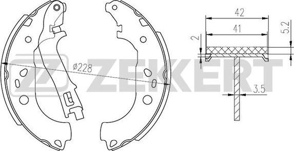 Zekkert BK-4304 - Комплект тормозных колодок, барабанные autospares.lv