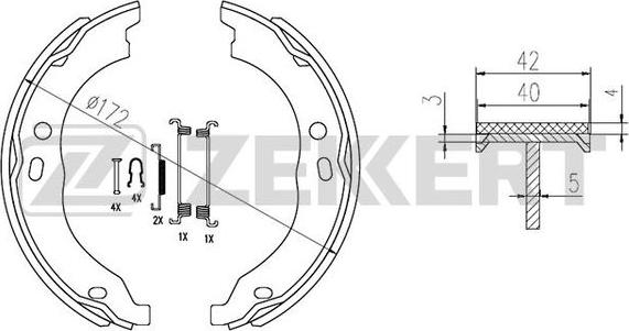 Zekkert BK-4306 - Комплект тормозных колодок, барабанные autospares.lv