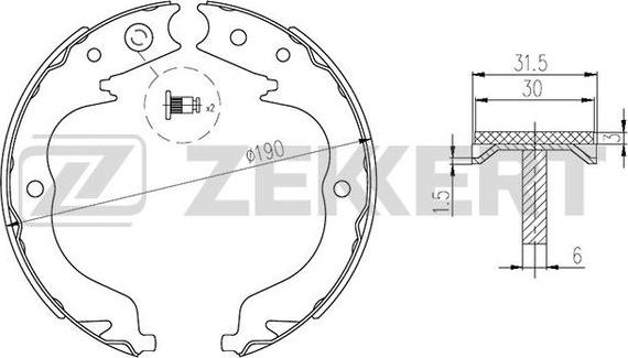 Zekkert BK-4307 - Комплект тормозных колодок, барабанные autospares.lv