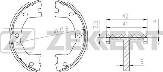 Zekkert BK-4315 - Комплект тормозных колодок, барабанные autospares.lv