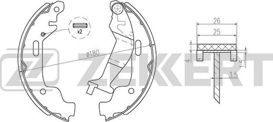 Zekkert BK-4316 - Комплект тормозных колодок, барабанные autospares.lv