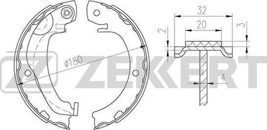 Zekkert BK-4318 - Комплект тормозных колодок, барабанные autospares.lv