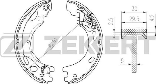 Zekkert BK-4312 - Комплект тормозных колодок, барабанные autospares.lv