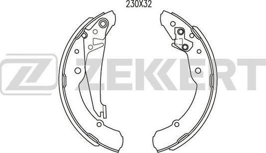 Zekkert BK-4380 - Комплект тормозных колодок, барабанные autospares.lv