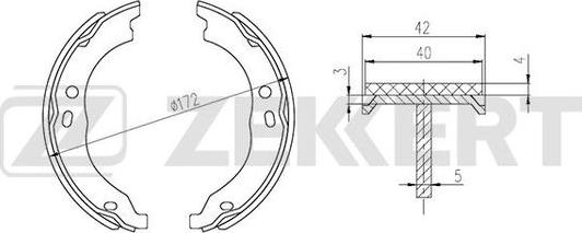 Zekkert BK-4334 - Комплект тормозных колодок, барабанные autospares.lv