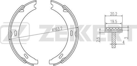 Zekkert BK-4336 - Комплект тормозных колодок, барабанные autospares.lv