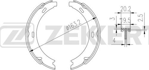 Zekkert BK-4330 - Комплект тормозных колодок, барабанные autospares.lv