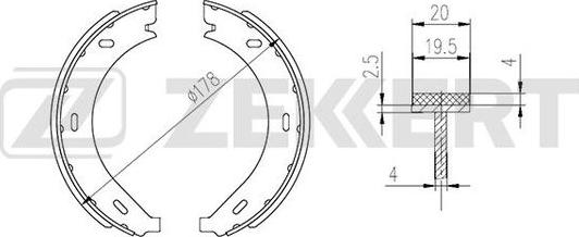 Zekkert BK-4332 - Комплект тормозных колодок, барабанные autospares.lv