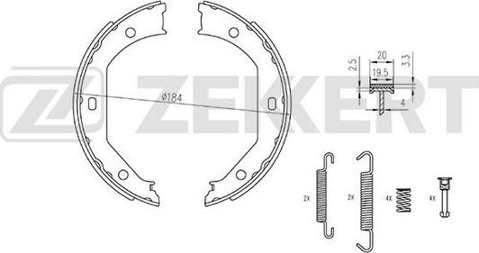 Zekkert BK-4321 - Комплект тормозных колодок, барабанные autospares.lv