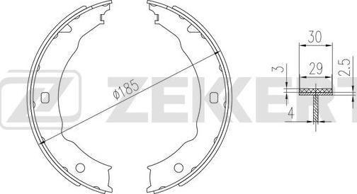 Zekkert BK-4374 - Комплект тормозных колодок, барабанные autospares.lv