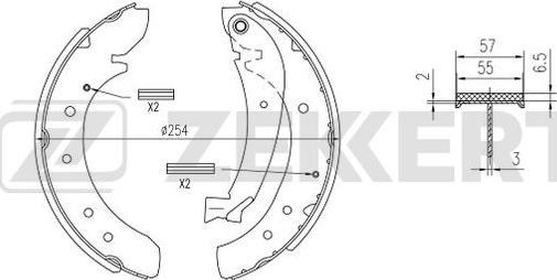 Zekkert BK-4375 - Комплект тормозных колодок, барабанные autospares.lv