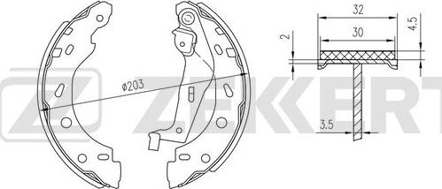 Zekkert BK-4376 - Комплект тормозных колодок, барабанные autospares.lv