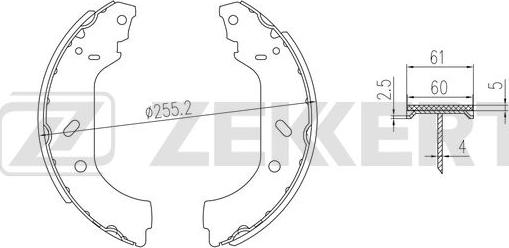 Zekkert BK-4370 - Комплект тормозных колодок, барабанные autospares.lv