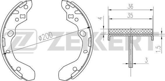 Zekkert BK-4294 - Комплект тормозных колодок, барабанные autospares.lv