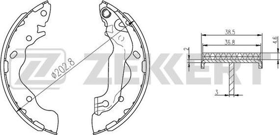 Zekkert BK-4296 - Комплект тормозных колодок, барабанные autospares.lv