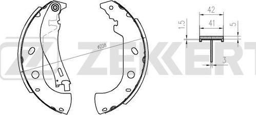 Zekkert BK-4293 - Комплект тормозных колодок, барабанные autospares.lv