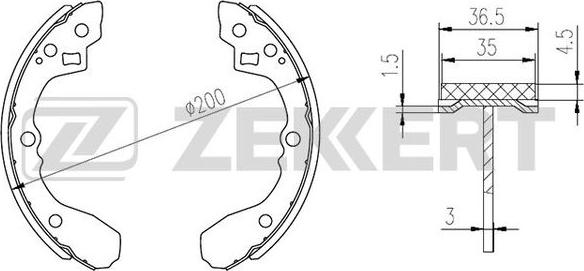 Zekkert BK-4250 - Комплект тормозных колодок, барабанные autospares.lv