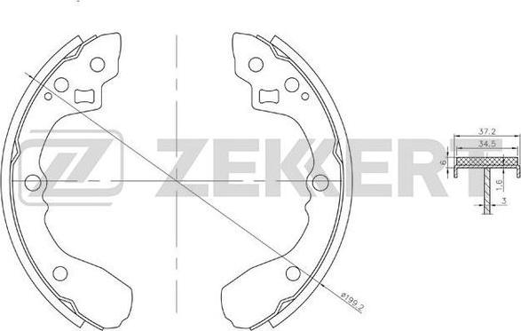 Zekkert BK-4251 - Комплект тормозных колодок, барабанные autospares.lv