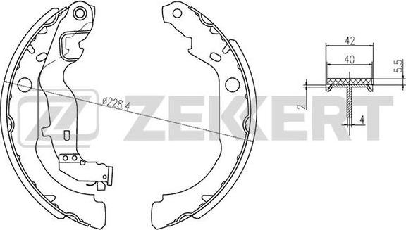 Zekkert BK-4264 - Комплект тормозных колодок, барабанные autospares.lv