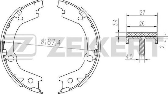 Zekkert BK-4265 - Комплект тормозных колодок, барабанные autospares.lv