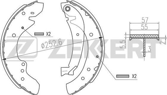 Zekkert BK-4287 - Комплект тормозных колодок, барабанные autospares.lv