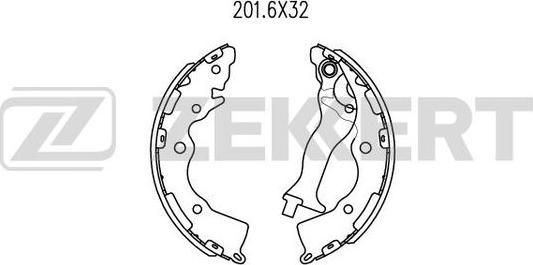 Zekkert BK-4237 - Комплект тормозных колодок, барабанные autospares.lv