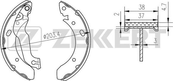 Zekkert BK-4220 - Комплект тормозных колодок, барабанные autospares.lv