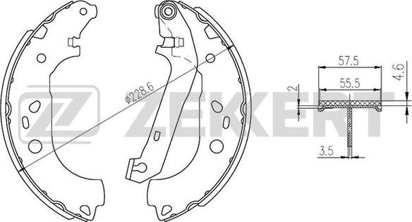 Zekkert BK-4279 - Комплект тормозных колодок, барабанные autospares.lv