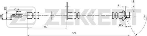 Zekkert BS-9498 - Тормозной шланг autospares.lv