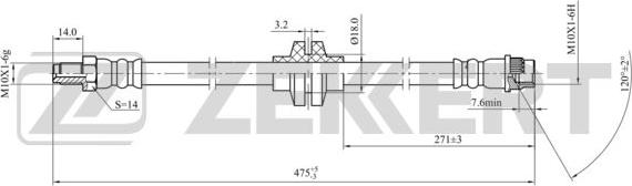 Zekkert BS-9425 - Тормозной шланг autospares.lv