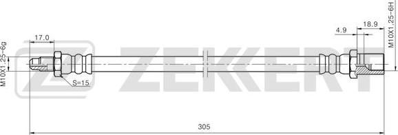 Zekkert BS-9502 - Тормозной шланг autospares.lv