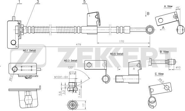 Zekkert BS-9076 - Тормозной шланг autospares.lv