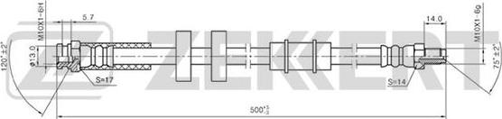 Zekkert BS-9168 - Тормозной шланг autospares.lv