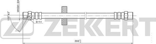 Zekkert BS-9398 - Тормозной шланг autospares.lv