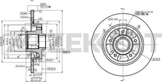 Zekkert BS-5998 - Тормозной диск autospares.lv