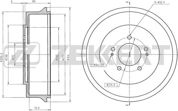 Zekkert BS-5992 - Тормозной барабан autospares.lv