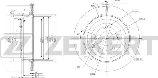 Zekkert BS-5949 - Тормозной диск autospares.lv