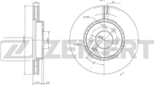 Zekkert BS-5944 - Тормозной диск autospares.lv