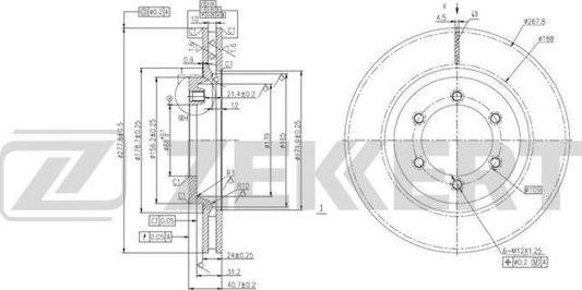 Zekkert BS-5945 - Тормозной диск autospares.lv