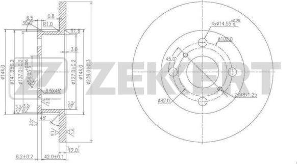 Zekkert BS-5940 - Тормозной диск autospares.lv