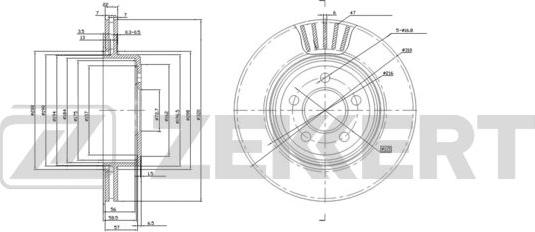 Zekkert BS-5948 - Тормозной диск autospares.lv