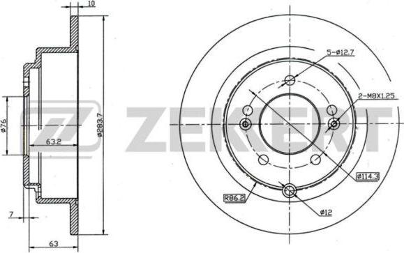 Zekkert BS-5947 - Тормозной диск autospares.lv