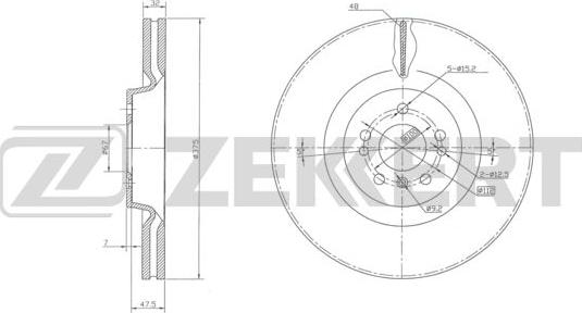 Zekkert BS-5955 - Тормозной диск autospares.lv