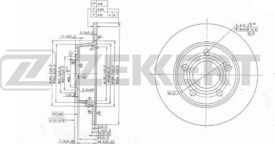 Zekkert BS-5953 - Тормозной диск autospares.lv