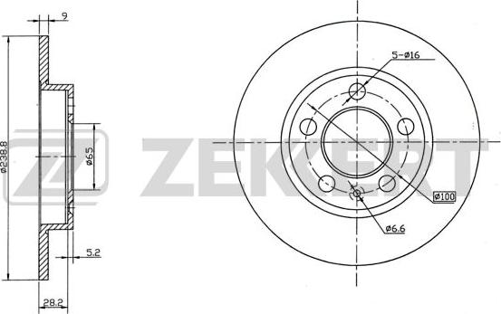 Zekkert BS-5965 - Тормозной диск autospares.lv