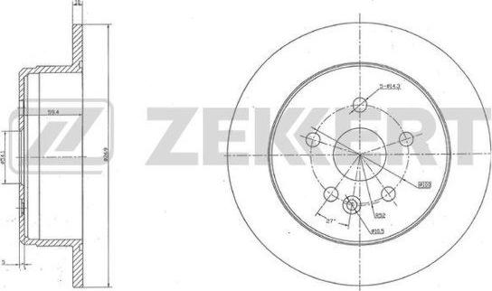 Zekkert BS-5961 - Тормозной диск autospares.lv